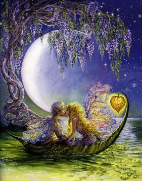  lune Tableau - JW romance glycine lune fantaisie